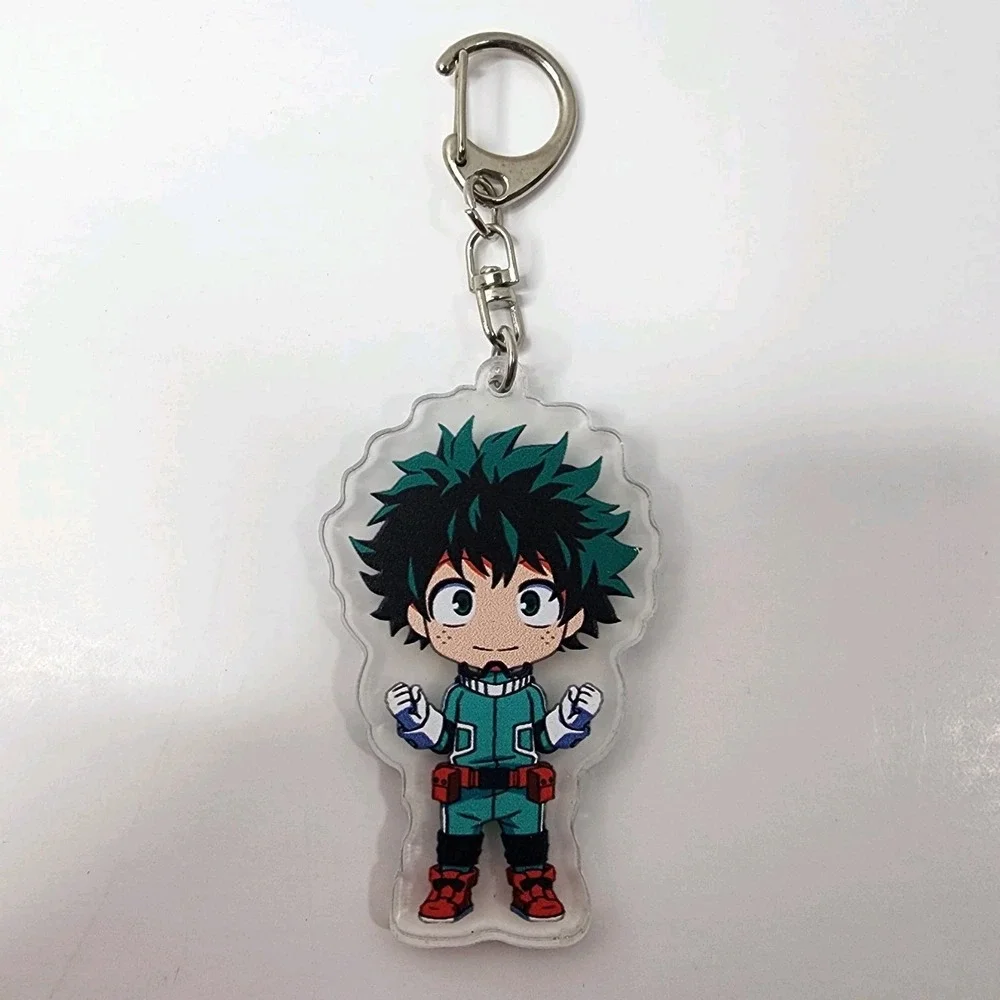Set of 7 My Hero Academia Anime Acrylic Keychain Keyring Clips Clear Backs
